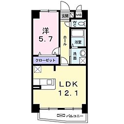 アルカンシエル 1LDKの間取図画像