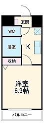 名古屋市営名港線 六番町駅 徒歩10分の賃貸マンション 1階1Kの間取り
