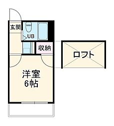 Ｌｅｏｐａｌａｃｅ西川口第14 2階1Kの間取り