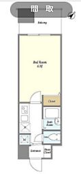 ＢＰＲレジデンス川口 12階1Kの間取り