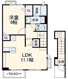サニーレジデンス 1LDKの間取図画像