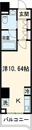 西武新宿線 新井薬師前駅 徒歩10分の賃貸マンション 3階ワンルームの間取り