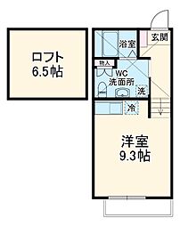 コンフォルト中山 1階ワンルームの間取り