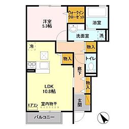 メゾン　アンソレイユ 1階1LDKの間取り