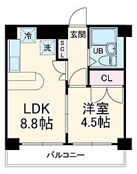 名古屋市営名城線 八事駅 徒歩4分の賃貸マンション 1階1LDKの間取り