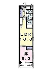小田急小田原線 千歳船橋駅 徒歩9分の賃貸マンション 3階1LDKの間取り