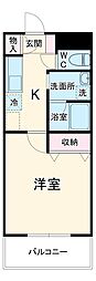 セピアコートIII 1階1Kの間取り