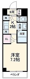 名古屋市営名港線 六番町駅 徒歩7分の賃貸マンション 5階1Kの間取り