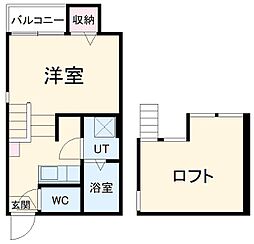 JR東海道本線 尾頭橋駅 徒歩10分の賃貸アパート 1階1Kの間取り