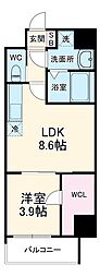 ＢＭＧ　ＲＥＳＩＤＥＮＣＥ 9階1LDKの間取り
