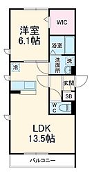 JR東北本線 土呂駅 徒歩4分の賃貸アパート 3階1LDKの間取り