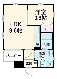 名古屋市営名港線 日比野駅 徒歩5分の賃貸アパート 1階1LDKの間取り