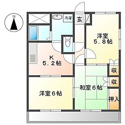 マリリアネックス 3DKの間取図画像