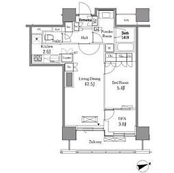 JR山手線 五反田駅 徒歩8分の賃貸マンション 11階1SLDKの間取り