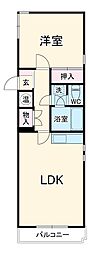 スターハイム 3階1LDKの間取り