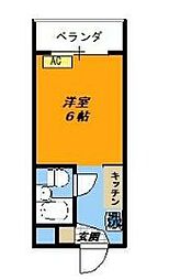 カーサ赤羽 2階1Kの間取り