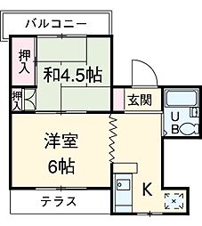 名古屋市営桜通線 吹上駅 徒歩9分の賃貸マンション 1階2Kの間取り