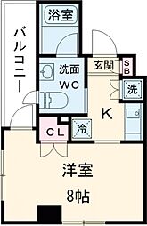 東急目黒線 武蔵小山駅 徒歩7分の賃貸マンション 3階1Kの間取り