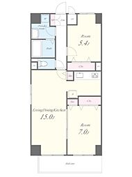 ビスィクレートＭ　ｓｐｅｃｉａｌ 4階2LDKの間取り