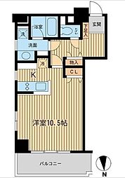 都営三田線 芝公園駅 徒歩8分の賃貸マンション 2階ワンルームの間取り