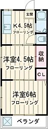 エクレールフジタ 3階2Kの間取り