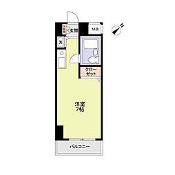 JR京浜東北・根岸線 川口駅 徒歩10分の賃貸マンション 6階1Kの間取り