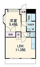 ラベンダー湘南 1LDKの間取図画像
