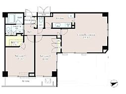 JR山手線 田町駅 徒歩13分の賃貸マンション 6階2LDKの間取り