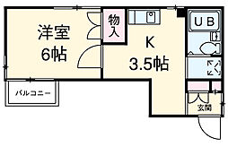 東京メトロ南北線 王子神谷駅 徒歩13分の賃貸マンション 1階1Kの間取り