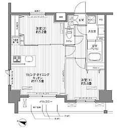 東京メトロ南北線 王子神谷駅 徒歩2分の賃貸マンション 7階2LDKの間取り