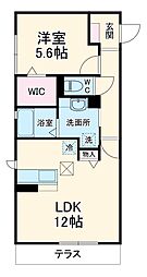 ハピネスII 1階1LDKの間取り
