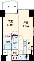 LaSante五反田 1LDKの間取図画像