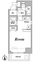 JR京浜東北・根岸線 大井町駅 徒歩3分の賃貸マンション 7階ワンルームの間取り