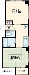JR京浜東北・根岸線 王子駅 徒歩6分の賃貸マンション 2階2DKの間取り