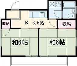 東武東上線 朝霞台駅 バス15分 連光寺下車 徒歩2分の賃貸アパート 2階2Kの間取り