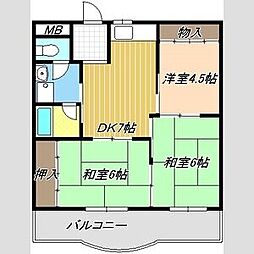 ハイツ幹 1階3DKの間取り