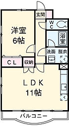 JR中央本線 春日井駅 徒歩16分の賃貸マンション 3階1LDKの間取り