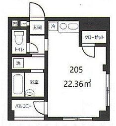 東京メトロ南北線 西ケ原駅 徒歩3分の賃貸マンション 2階ワンルームの間取り