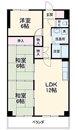 名古屋市営名港線 日比野駅 徒歩3分の賃貸マンション 7階3LDKの間取り