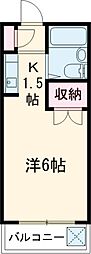 ロイヤルハイムＫ 2階1Kの間取り