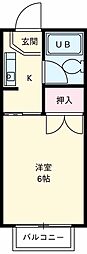 JR総武線 東船橋駅 徒歩3分の賃貸アパート 2階1Kの間取り