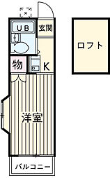 アーバンヒルズ 2階ワンルームの間取り