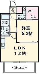 ロア金山 5階1LDKの間取り