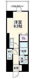 名古屋市営名港線 築地口駅 徒歩1分の賃貸マンション 10階ワンルームの間取り