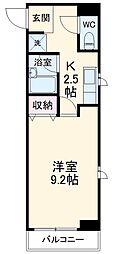 ニューカースル伊藤 1Kの間取図画像