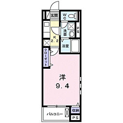 グレース湘南 1Kの間取図画像