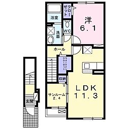 イデアル3A 1LDKの間取図画像