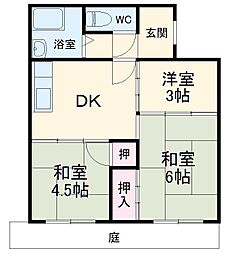 上条町貸家 1階2SDKの間取り