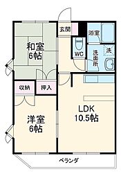 フォーレストハウス 1階2LDKの間取り