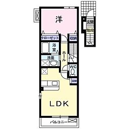 グレイスオブガネーシャ 2階1LDKの間取り